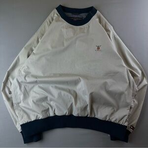 Tommy Hilfiger Cream Crewneck Sweater with Navy Trim and Crest